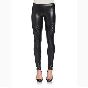 Evleo Black Faux Leather Leggings